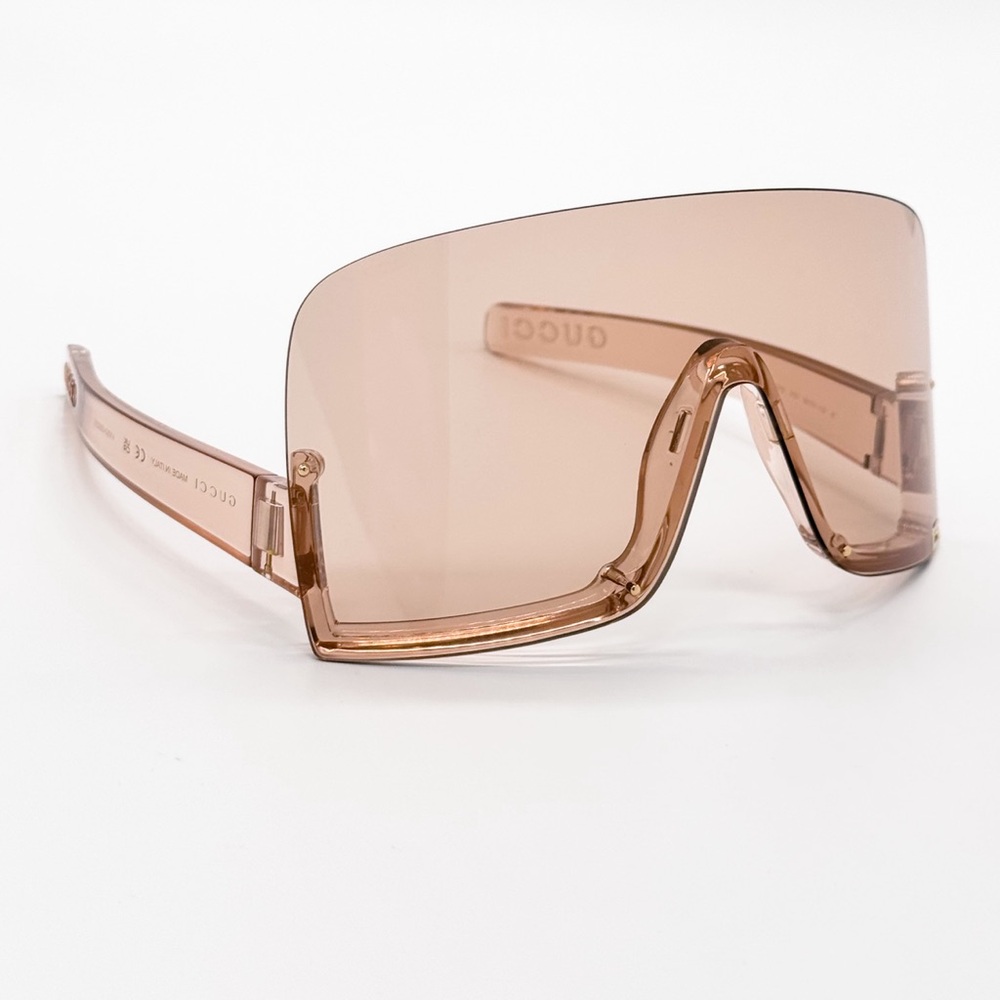 NEW GUCCI MASK WOMEN SUNGLASSES GUCCI GG1631S 010 GUCCI CREAM SHIELD EYEWEAR - Picture 5 of 13
